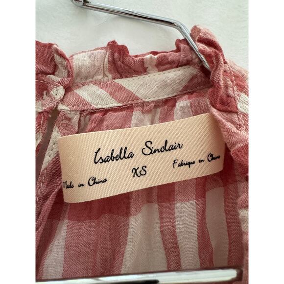 Anthropologie Isabella Sinclair Plaid Ruffle Sleeveless Top Size XS $88 - Picture 4 of 7